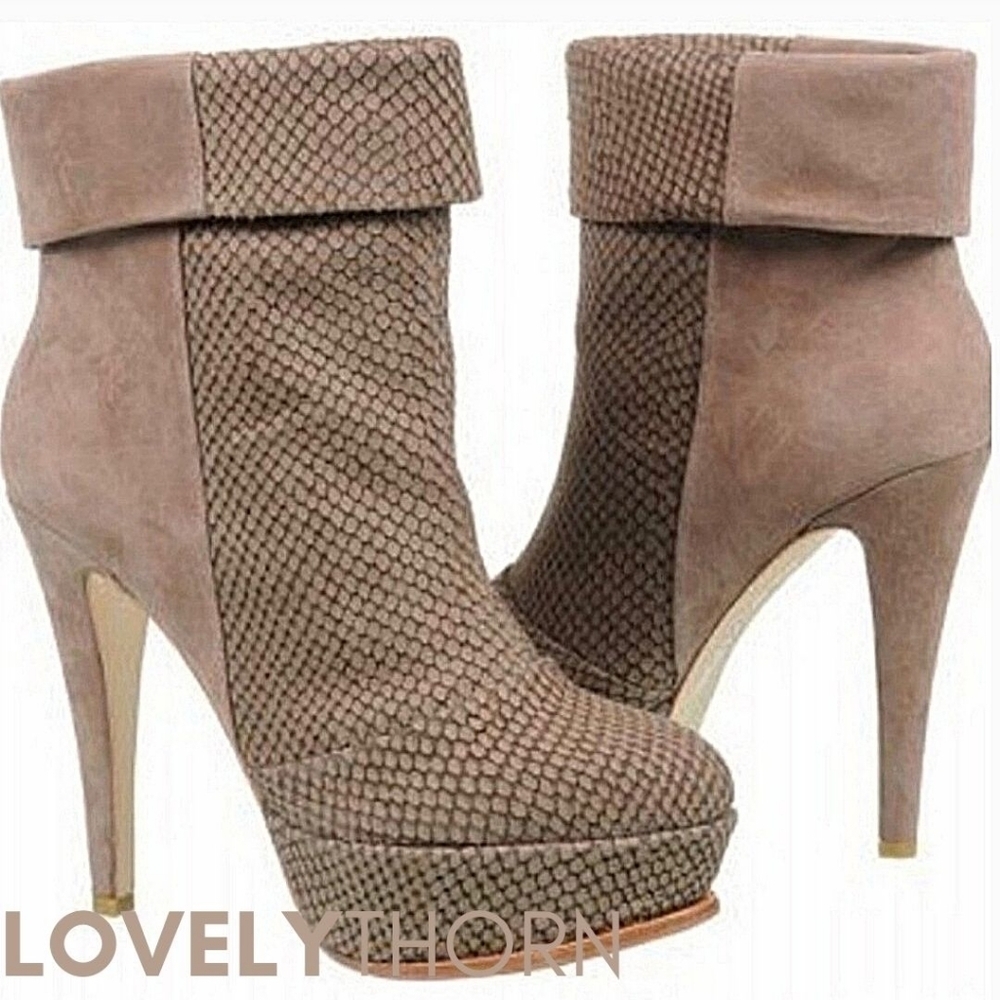 DOLCE VITA // ltd ed calla snake embossed suede bootie